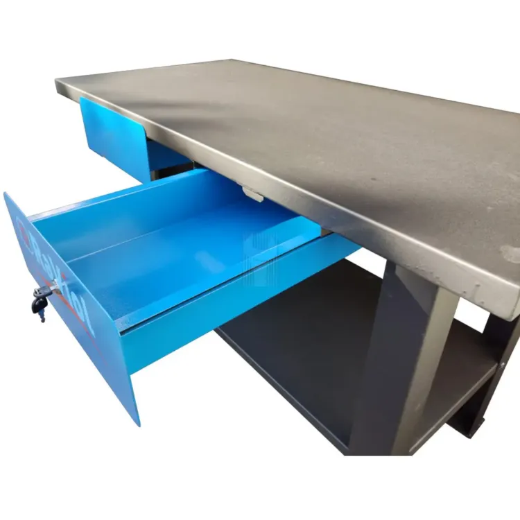 Bancada de Trabalho Metálica 2 gavetas RAVIOL BT175 1750x700 mm
