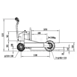 EMPILHADOR C/ 3 RODAS TRACÇÃO TRASEIRA 1500 KG 1600 MM HU-LIFT