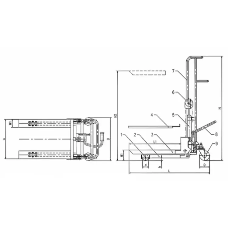 Empilhador Manual HU-LIFT PJ4150A 400kg 1500mm