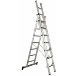 Escada de alumínio tripla LIT 3m degrau quadrado