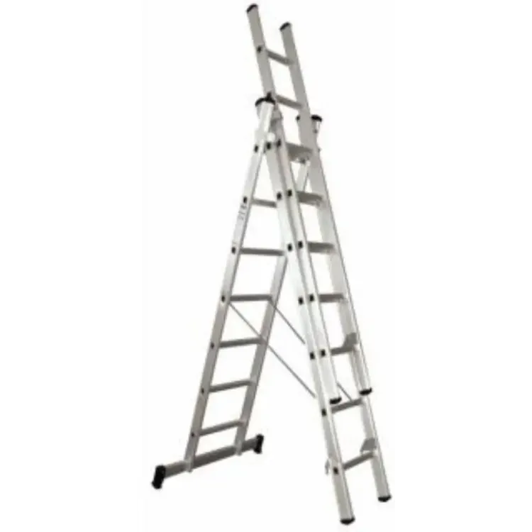 Escada de alumínio tripla LIT 3m degrau quadrado