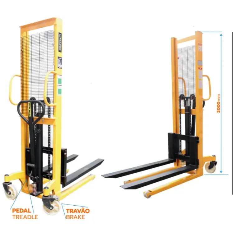 Empilhador Manual Hidráulico MADER 1000 Kg Elevação 1600 mm