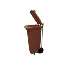 Contentor de Lixo Castanho 120L com Pedal ND 120 Litros Polietileno