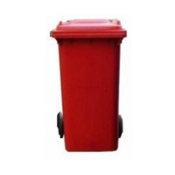 Contentor de Lixo Vermelho 240L 9822-R 240 Litros Rodas Borracha