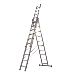 ESCADA  ALUMINIO TRIPLA 5 MTS DEGRAU QUADRADO REFORÇADA