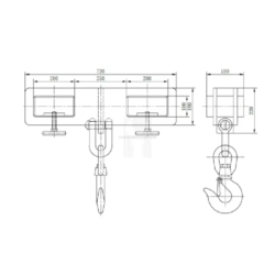 Gancho de Elevação para Empilhador ND 5000 kg 730x180x220 mm