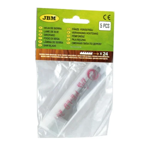 CONJUNTO DE 5 LÂMINAS DE SERRA C/ 24 DENTES P/ MADEIRA JBM