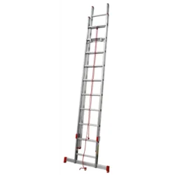 Escada Dupla de Alumínio com Corda LIT Profi 3+3m 2x11 Degraus 14,75kg