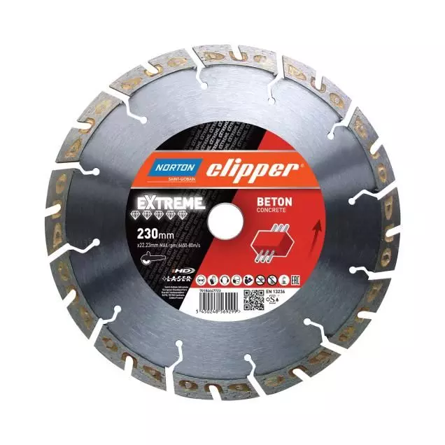 DISCO DIAMANTE CORTE BETÃO CLIPPER TURBO 350X20 MM NORTON
