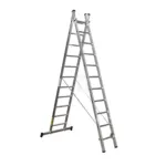 ESCADA DUPLA DE ALUMINIO C/ CORDA LIT PROFI 3.5+3.5 MT