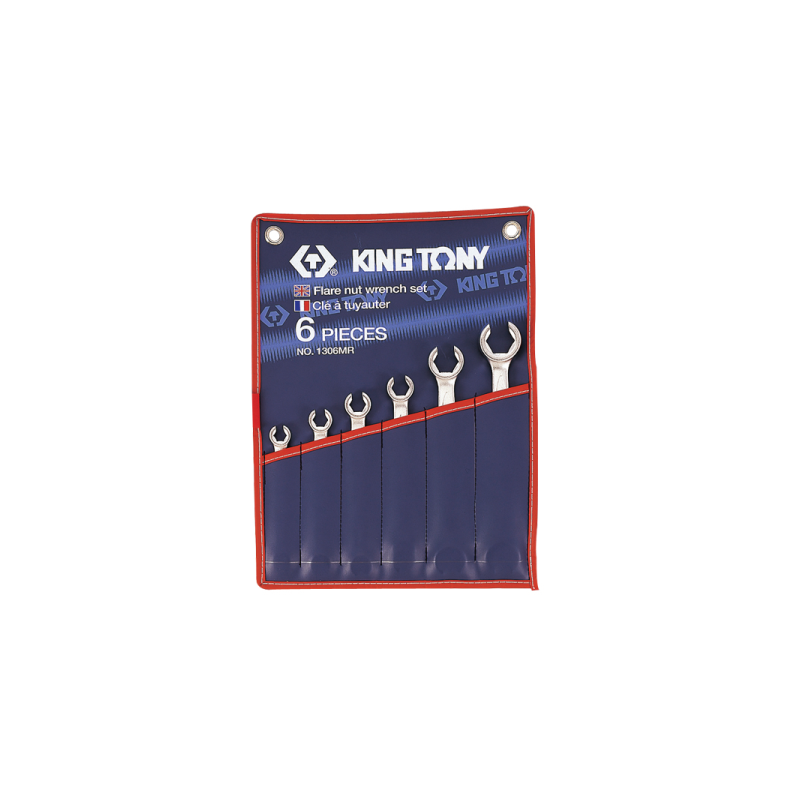 Jogo de Chaves de Luneta Aberta KING TONY 1306SR 6 Peças 5/16"-7/8"