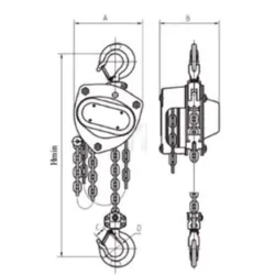 DIFERENCIAL DE CORRENTE MANUAL INOX 2 T JAGUAR