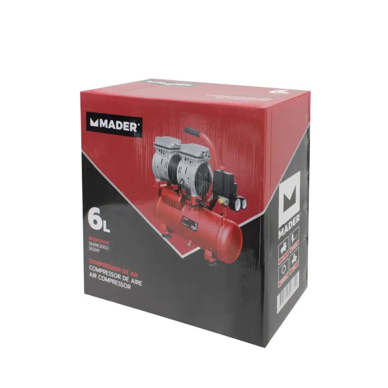 COMPRESSOR SILENCIOSO MONOBLOCO 6L 0.75HP MADER