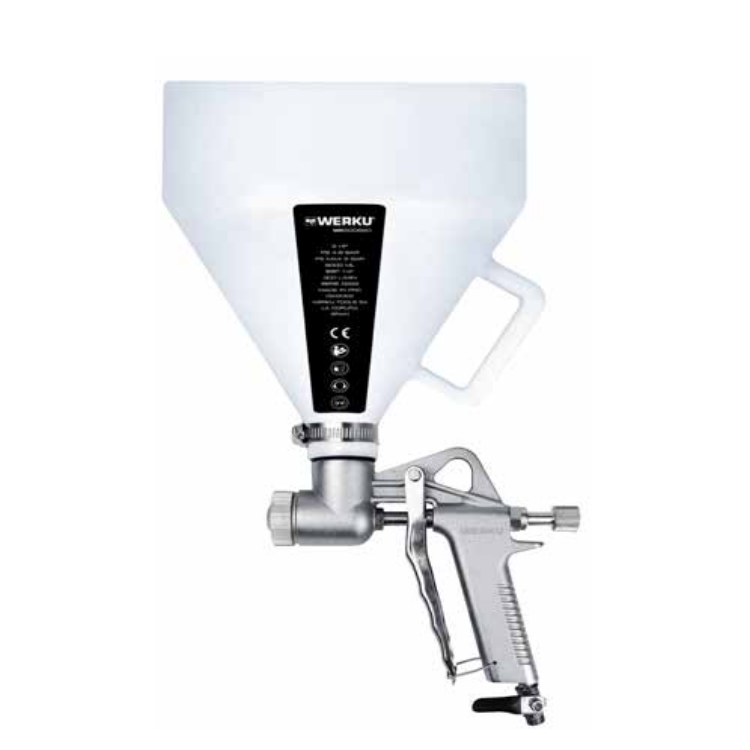 Pistola de Pintar com Funil WERKU 6000ml, 4-8 Bar, 300 LPM