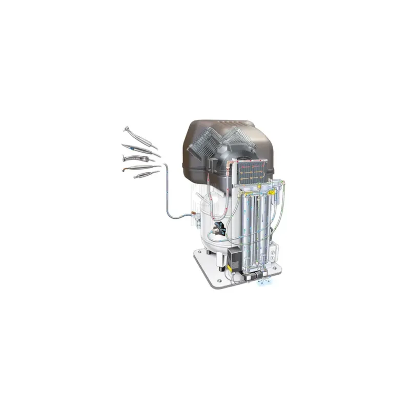 COMPRESSOR MEDICAIR S/ ÓLEO & C/ SECADOR DUAS COLUNAS 50L FINI