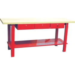 Bancada Trabalho Metal c/ Tampo Madeira