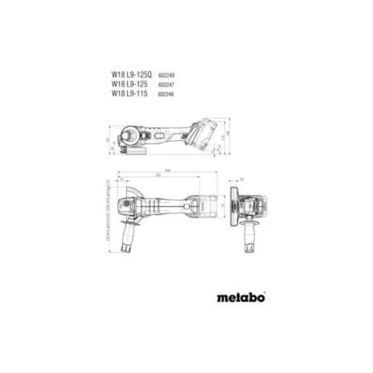 REBARBADORA ANGULAR 18V W 18 L 9-125 METABO
