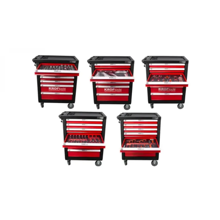Carro de Ferramentas 7 Gavetas 160 Peças KROFTOOLS