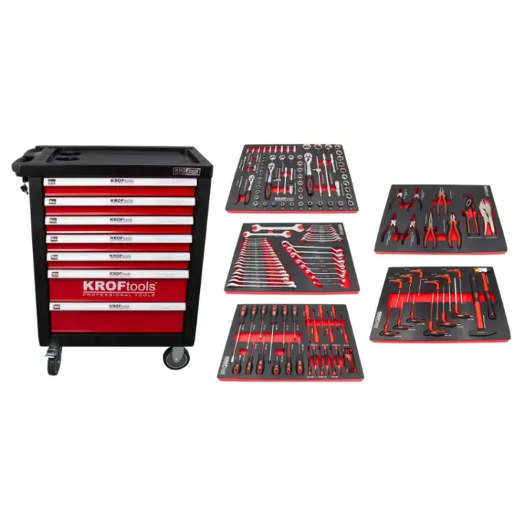 Carro de Ferramentas 7 Gavetas 160 Peças KROFTOOLS