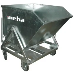 CONTENTOR BASCULANTE MÓVEL 4 RODAS ZINCADO 800KG WEHA (2)