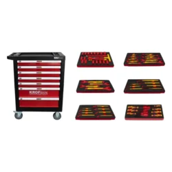CARRO VERMELHO FERRAMENTA ISOLADA 6 MÓDULOS KROFTOOLS