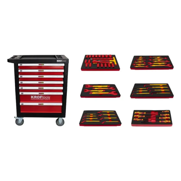 CARRO VERMELHO FERRAMENTA ISOLADA 6 MÓDULOS KROFTOOLS CARRO VERMELHO FERRAMENTA ISOLADA 6 MÓDULOS KROFTOOLS
