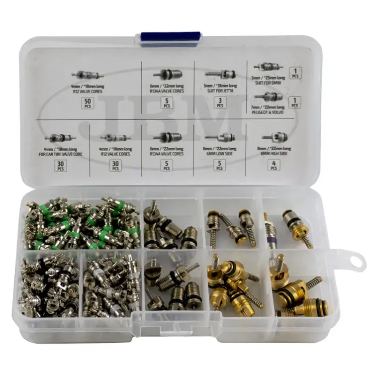 CONJUNTO DE VÁLVULAS P AR CONDICIONADO 134 PEÇAS JBM