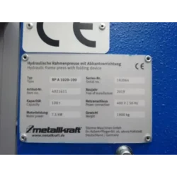 PRENSA HIDRÁULICA C DISPOSITIVO DE QUINAGEM RP A 1020‐100 METALLKRAFT (4)