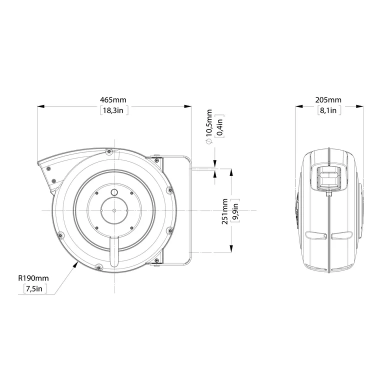 ENROLADOR TUBO AR 10+1MT 12,5MM KPU 805/13/B ZECA