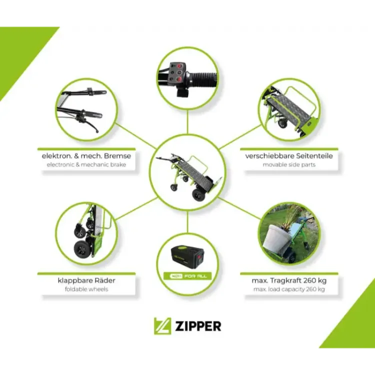 Carrinho Elétrico ZIPPER ET260 40V 260kg 5h Autonomia