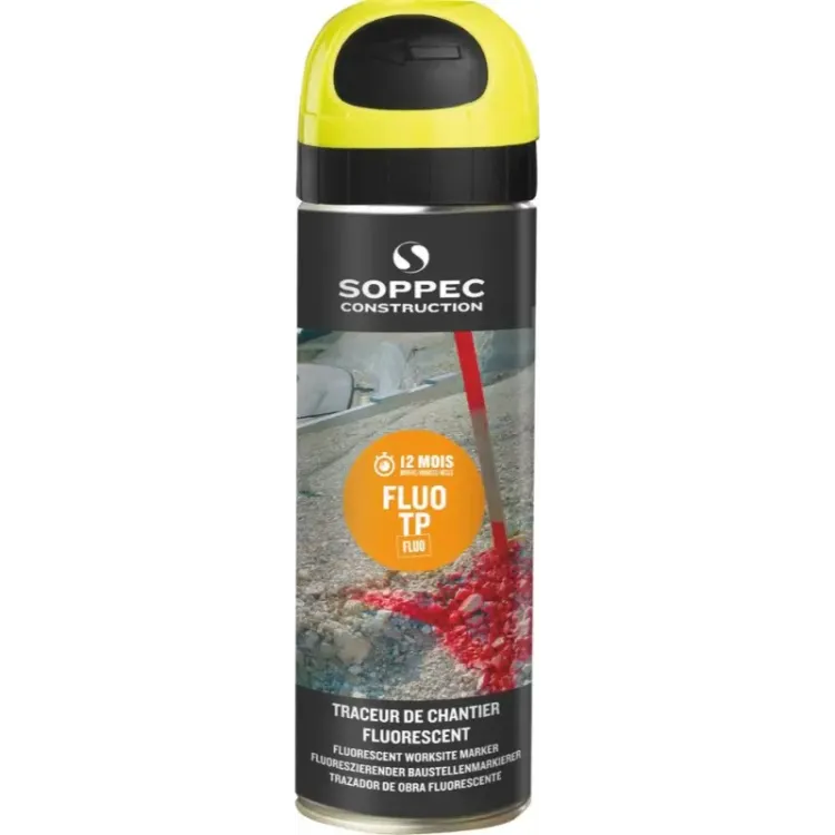 PINTURA MARCADORA DE OBRA AMARELO FLUORESCENTE 12 M 500 ML (2)