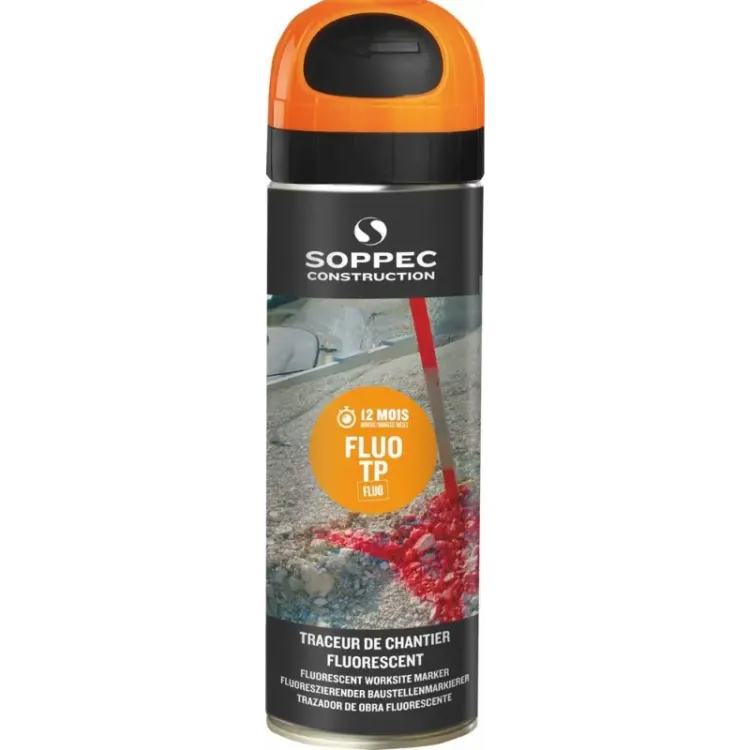 PINTURA MARCADORA DE OBRA LARANJA FLUORESCENTE 12 M 500 ML (2)