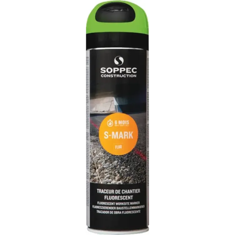 PINTURA MARCADORA DE OBRA VERDE FLUORESCENTE AEROSSOL 500 ML (2)