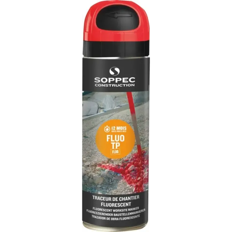 PINTURA MARCADORA DE OBRA VERMELHO FLUORESCENTE 12 M 500 ML (2)