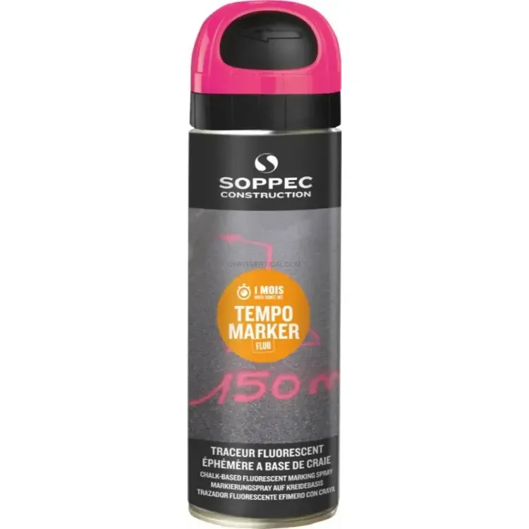 PINTURA MARCADORA DE OBRA CEREJA FLUORESCENTE AEROSSOL 650ML