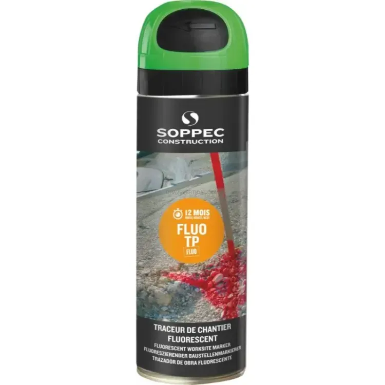 PINTURA MARCADORA DE OBRA VERDE FLUORESCENTE 12 M 500 ML