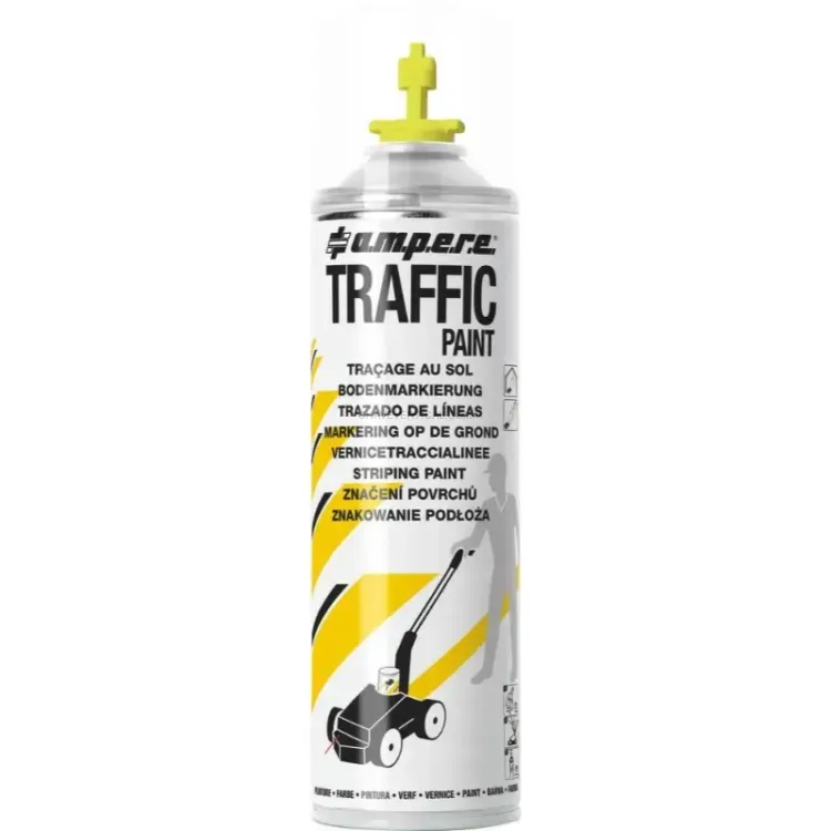 Spray de Tinta de Marcação Permanente Amarelo AMPERE TRAFFIC PAINT 650 ml