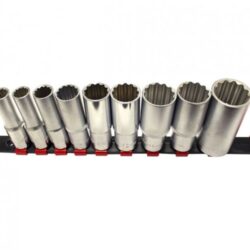 Régua 9 Chaves de Caixa 1/2" Bihexagonais Longas KROFTOOLS 350mm 10-27mm