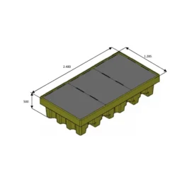 Tina galvanizada ND 2 depósitos 1000L 3800kg