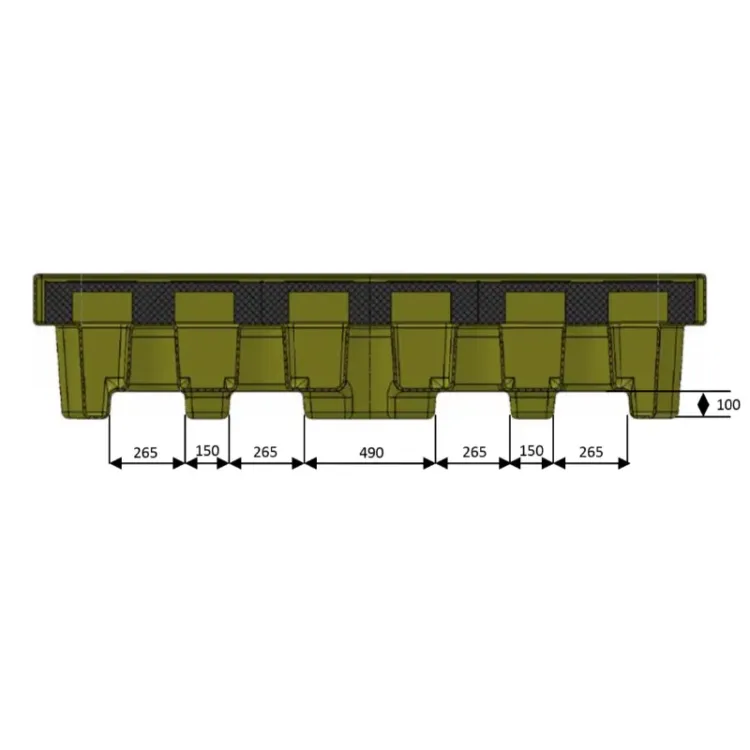 Tina galvanizada ND 2 depósitos 1000L 3800kg