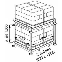 Base para 2 Paletes ND Desmontável 2200kg