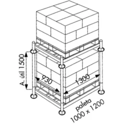 Base para Palete ND 1.550x1.180x250mm 2.200kg
