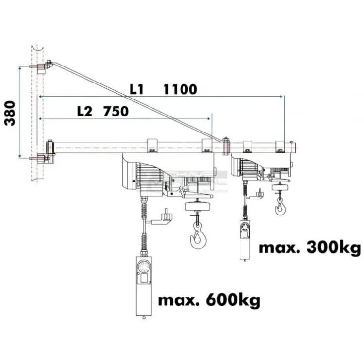 Braço rotativo p/ guinchos HOLZMANN SA3001100 Braço rotativo p/ guinchos HOLZMANN SA3001100