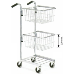 Carrinho com 2 Cestos ND 45kg 1065x360x650mm