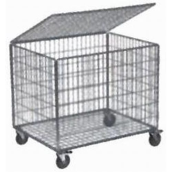 Cesto com Tampa e Rodas ND 835x625x740mm Carga 100kg
