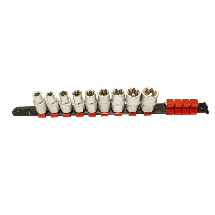Régua 9 Chaves Caixa 1/2 Torx Fêmea Kroftools 350mm E10-E24