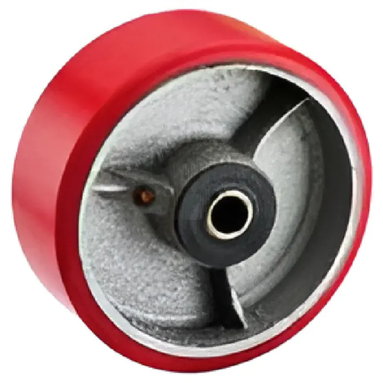 RODA TRASEIRA PU VERMELHO Ø200X50MM POWERED
