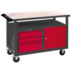 Carro Bancada Metalworks DEW12060L com 3 Gavetas e Tampo Madeira