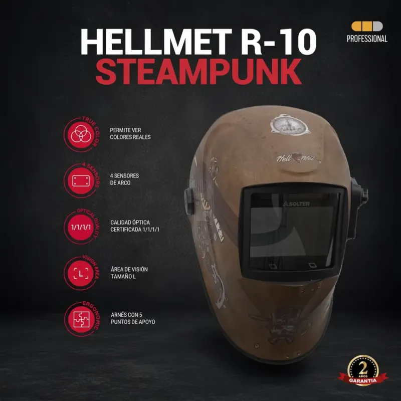 MÁSCARA SOLDADURA HELLMET STEAMPUNK SOLTER