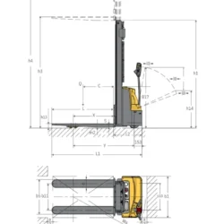 Empilhador stacker elétrico HU-LIFT 1500kg 3500mm